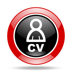 cv red and black web glossy round icon