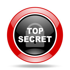 top seret red and black web glossy round icon
