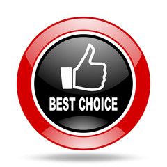 best choice red and black web glossy round icon