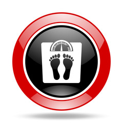 weight red and black web glossy round icon