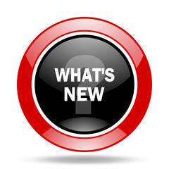 new red and black web glossy round icon