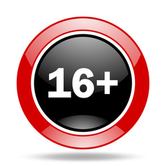 adults red and black web glossy round icon