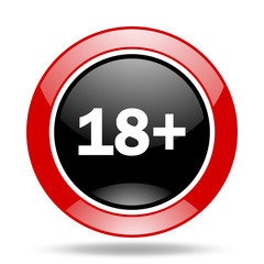 adults red and black web glossy round icon