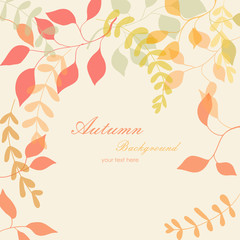 floral background with autumn leaves