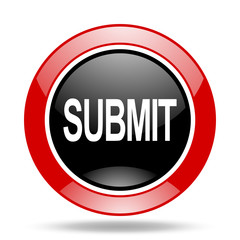 submit red and black web glossy round icon