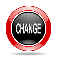 change red and black web glossy round icon