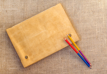 Sampling of stationery -  folder and pencils