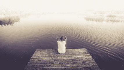 Naklejka premium Thinking about future