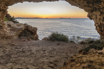view from the cave.
Dawn in the Balearic Islands.
Spain, Ibiza