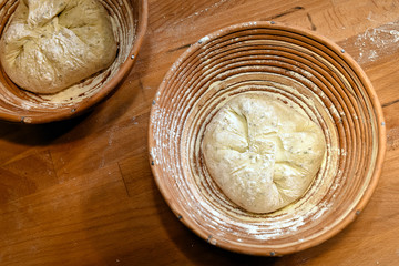 Making dough on table