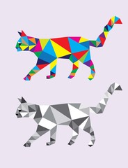 Cat Abstract Geometric, polygonal art vector design