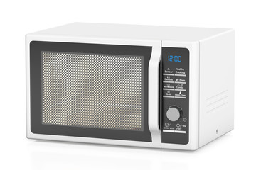 white microwave oven, 3D rendering