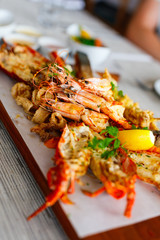 Grilled seafood platter