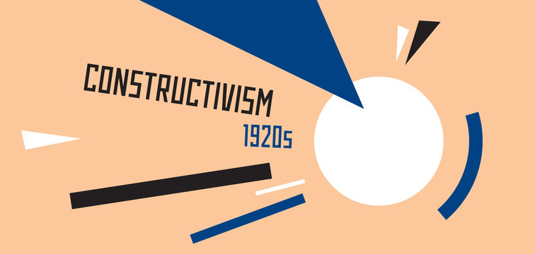 Soviet constructivism abstract illustration. Stylized 1920s years