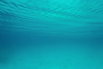 Fototapeta na wymiar Ripples of calm water surface underwater, natural scene, Caribbean sea