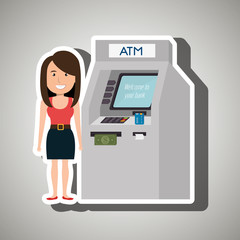 woman atm money credit vector illustration eps 10