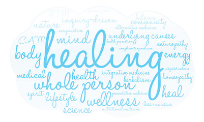 Healing Word Cloud on a white background. 