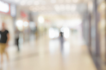 Abstract background of shopping mall, shallow depth of focus. - obrazy, fototapety, plakaty