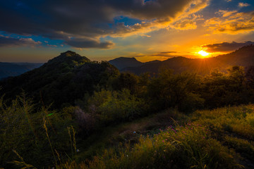 View from Generals Highway in Sequoia National Park near Amphith