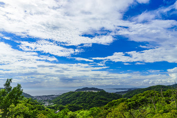 Fototapeta na wymiar 葉山湘南国際村からの眺望　海　空