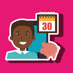 man smartphone tax money vector illustration eps 10