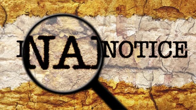 Magnifying glass on final notice 