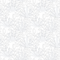Obraz premium Floral pattern. Leaves texture. Stylish abstract vector plant ornamental background