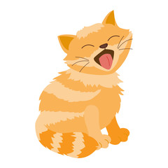 Cat cartoon style vector silhouette. Cute domestic cat animal playfull. Cartoon cat young adorable tail symbol playful. Cartoon funny domestic pussy kitty character