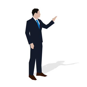 Business man flat vector illustration. Teacher, manager, boss, l