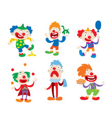 Obraz na płótnie Canvas Clown character vector cartoon illustrations
