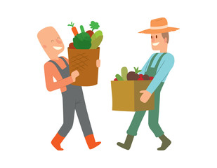 Garden harvest people vector character