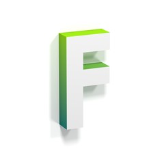 Green gradient and soft shadow letter F