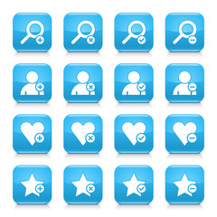 Blue additional sign square icon web button
