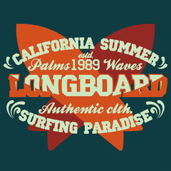 Surfing t-shirt graphic design