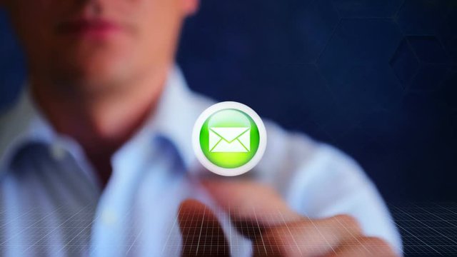 Email icon, contact us concept intro.
