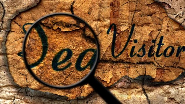 Magnifying glass on dear visitor text