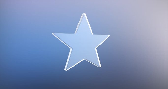 Animated Star Glass 3d Icon Loop Modules for edit with alpha matte
