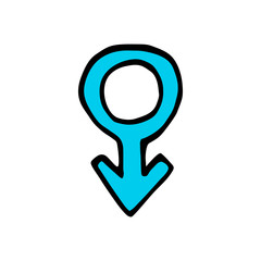 Gender symbol icon isolated on white background