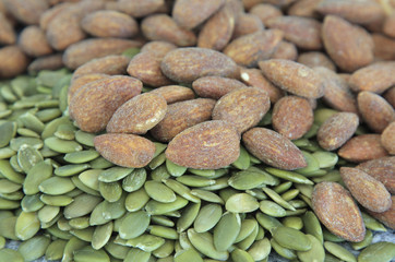 pumpkin seeds and almonds