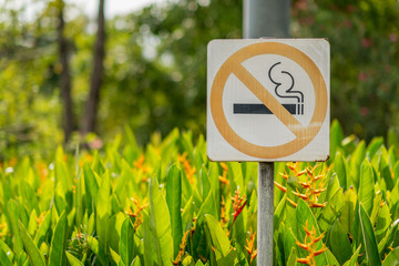 The park has signs prohibiting smoking.

