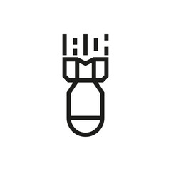 missiles fall down on white background