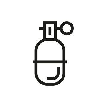 grenade in line style on white background