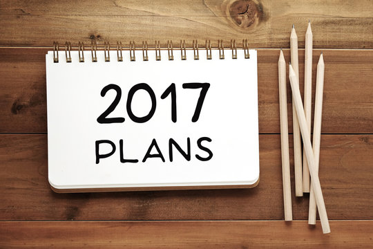 2017 plans on paper note book background