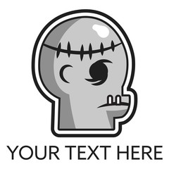 Zombie Frankenstein Head