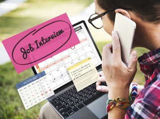 Job Interview Recruitment Human Resources Schedule Concept