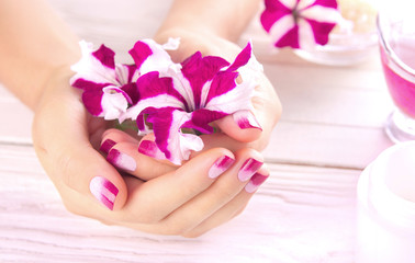 Woman's hands with beautiful manicure