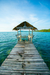 View from the pier on the sea