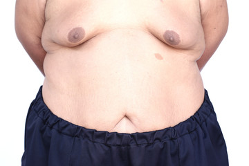Naklejka premium Fat man with a big belly