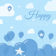 Naklejka premium Somalia Independence Day Flat Patriotic Design. Somali Flag Balloons. Happy National Day Vector Card.