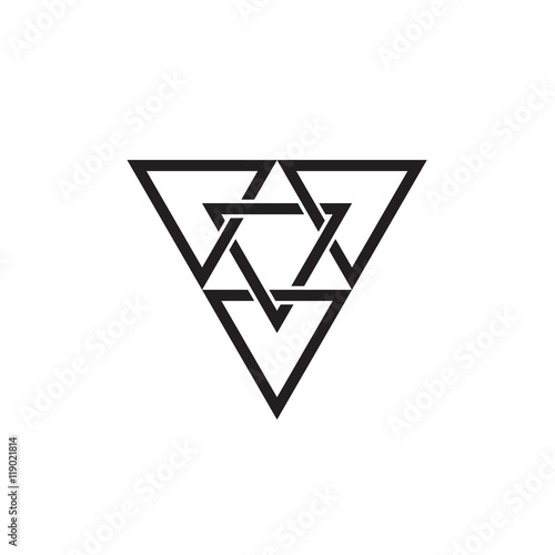 "Interlocked triangles, isolated on white. Vector illustration EPS 10
